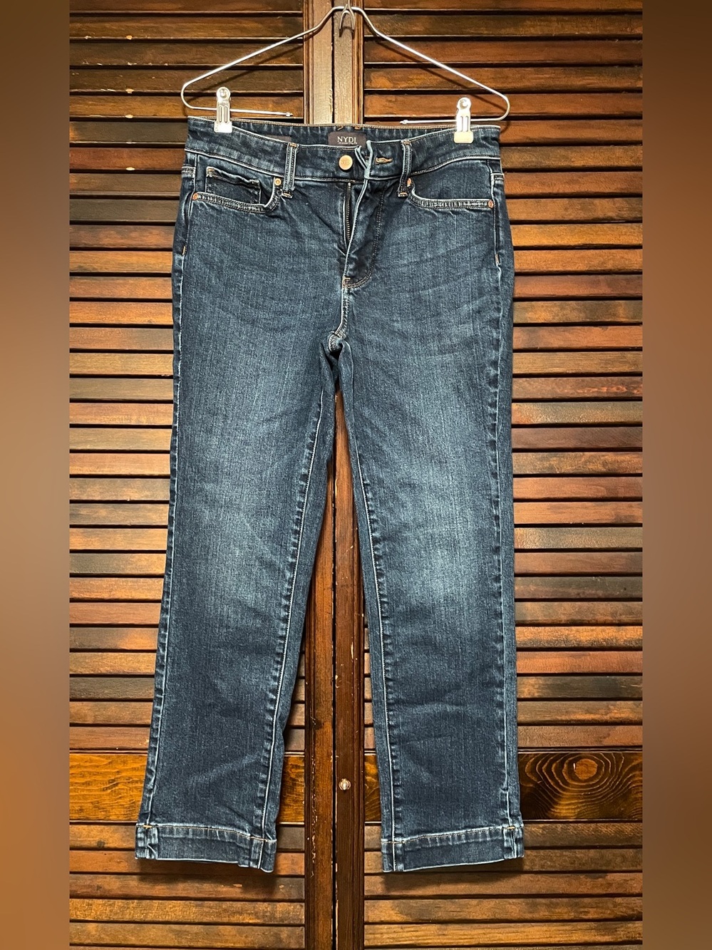 NYDJ Sheri slim lift tuck classic Straight Leg ankle denim Jeans size 2